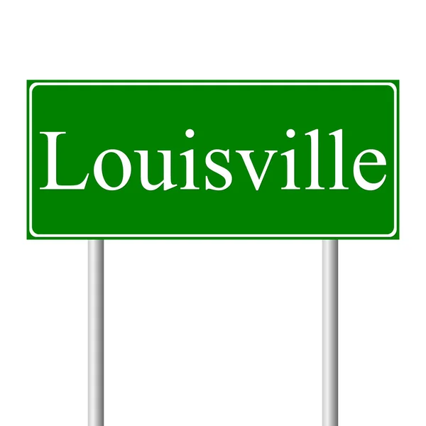 Señal de carretera verde Louisville — Vector de stock