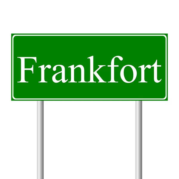 Señal de carretera verde Frankfort — Archivo Imágenes Vectoriales