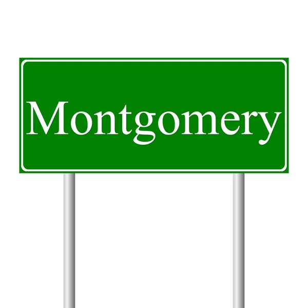 モンゴメリー緑の道路標識 — ストックベクタ