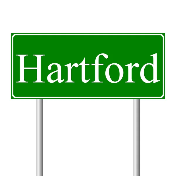 Hartford yeşil yol levhası — Stok Vektör