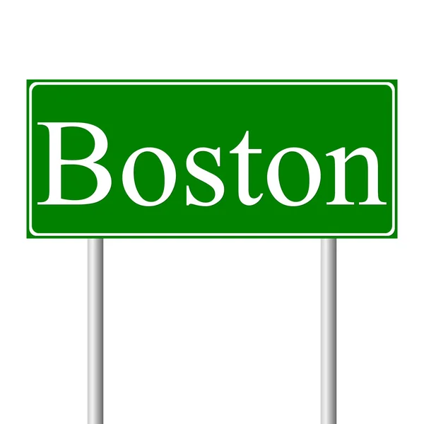 Señal de carretera verde Boston — Vector de stock