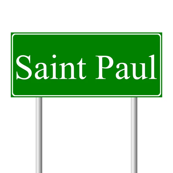 Saint Paul green road sign — Stock Vector