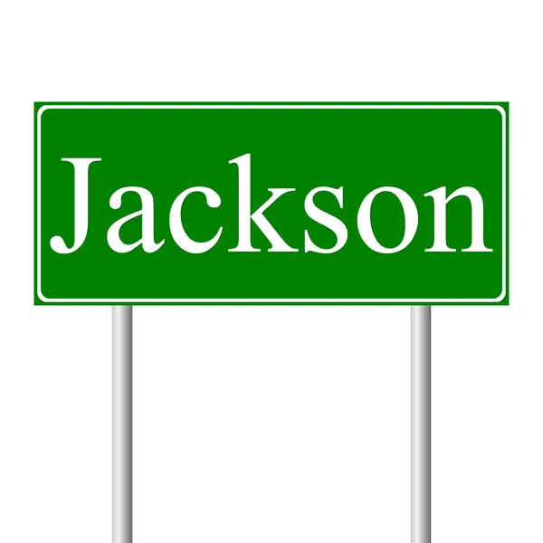 Jackson cartello stradale verde — Vettoriale Stock
