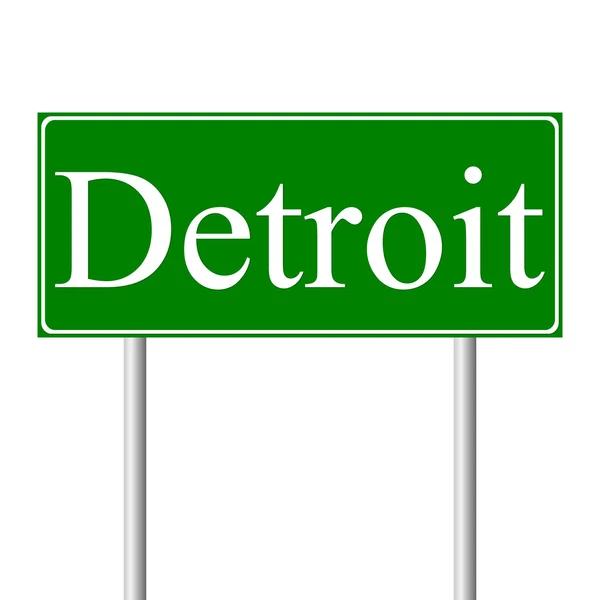 Detroit green road sign — Stock Vector
