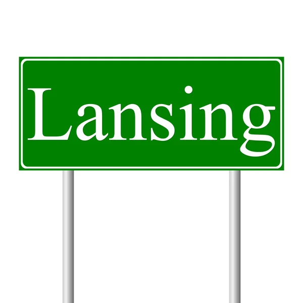 Lansing green road sign — Stock Vector