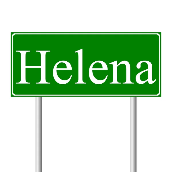 Helena sinal de estrada verde — Vetor de Stock