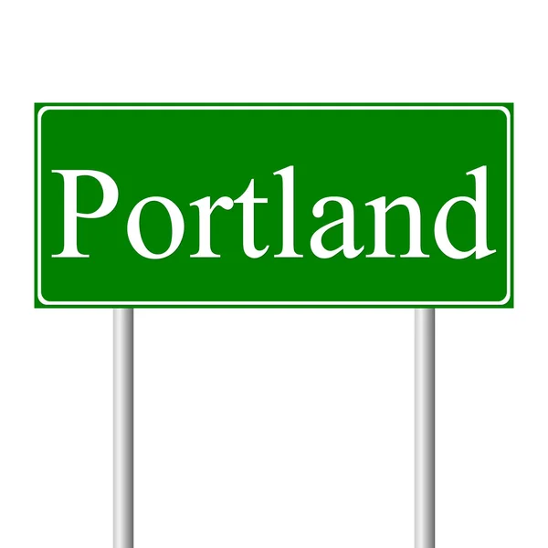 Señal de carretera verde Portland — Archivo Imágenes Vectoriales