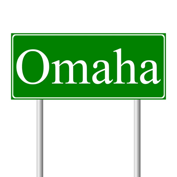 Omaha grünes Verkehrsschild — Stockvektor