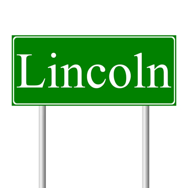 Lincoln yeşil yol levhası — Stok Vektör