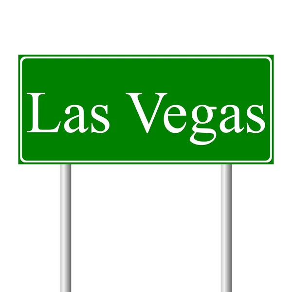 Las Vegas green road sign — Stock Vector