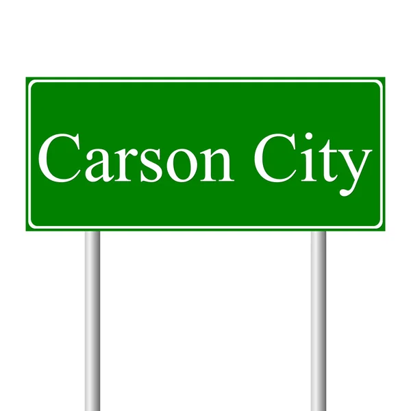 Carson city yeşil yol levhası — Stok Vektör