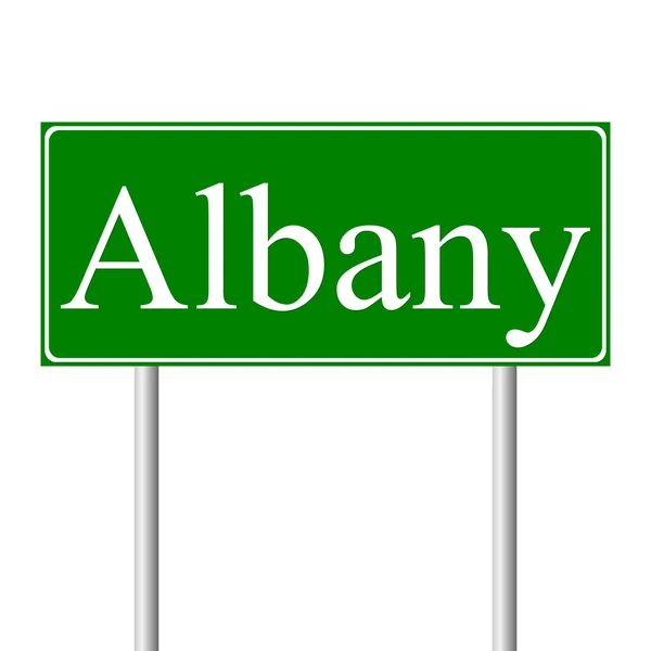 Albany green road sign — Stock Vector