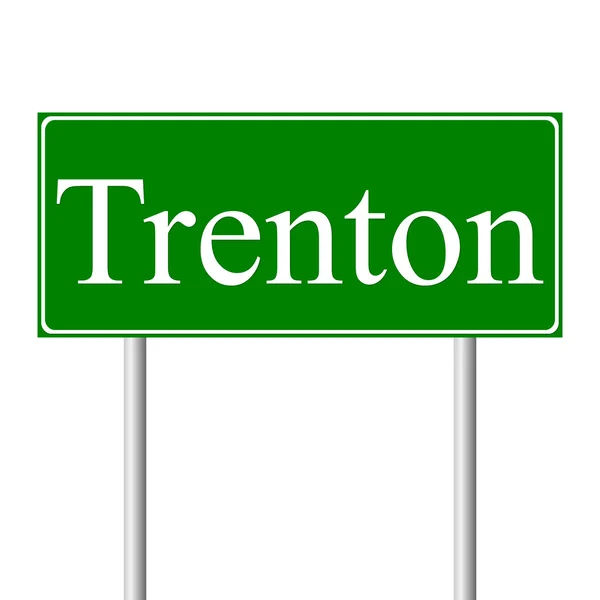 Trenton yeşil yol levhası — Stok Vektör