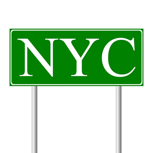New York City green road sign — Stock Vector