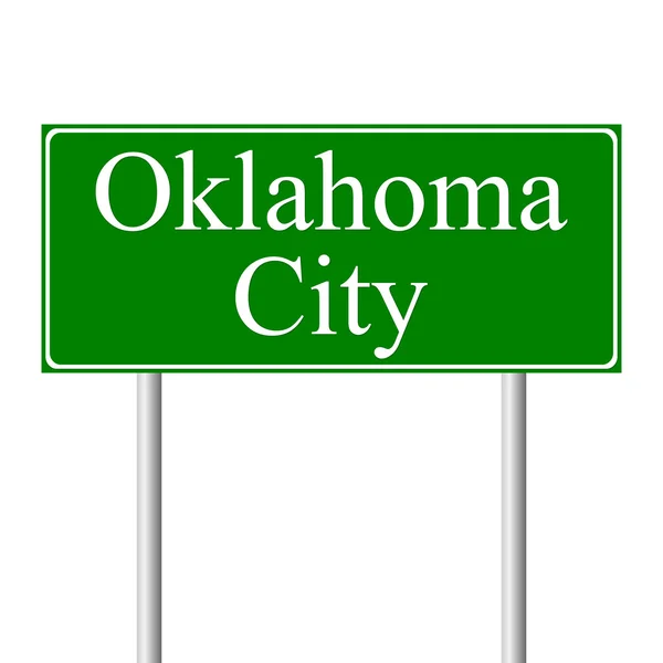 Oklahoma city yeşil yol levhası — Stok Vektör