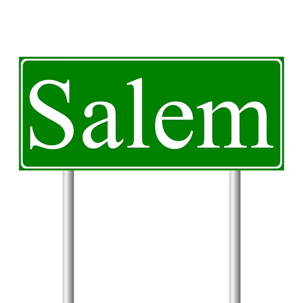 Salem groene verkeersbord — Stockvector