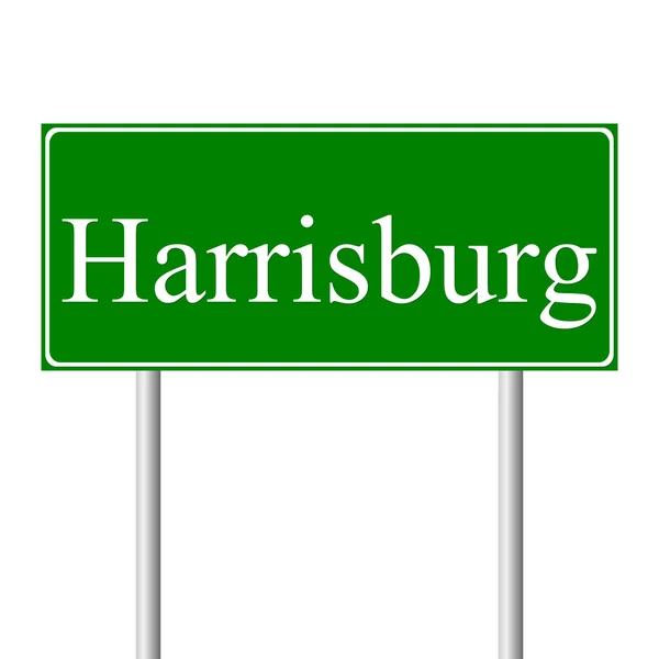 Harrisburg green road sign — Stock Vector