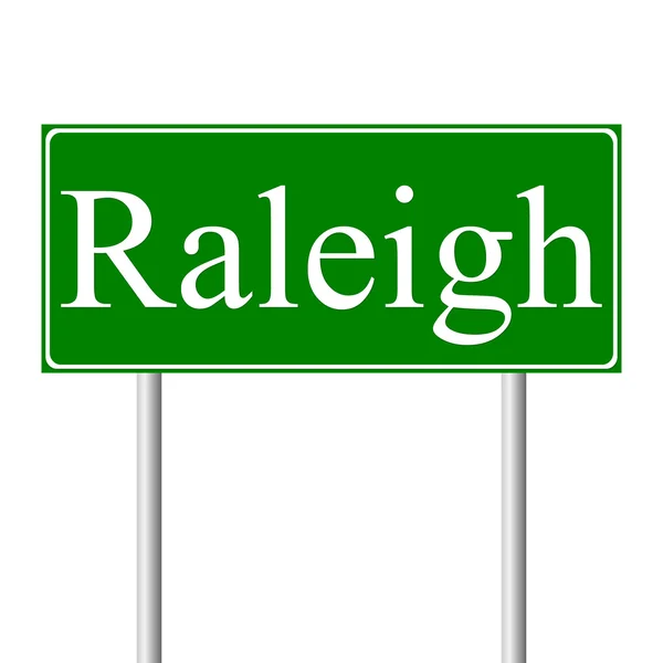 Panneau routier vert Raleigh — Image vectorielle