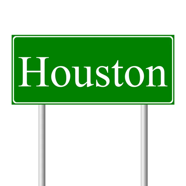 Houston yeşil yol levhası — Stok Vektör