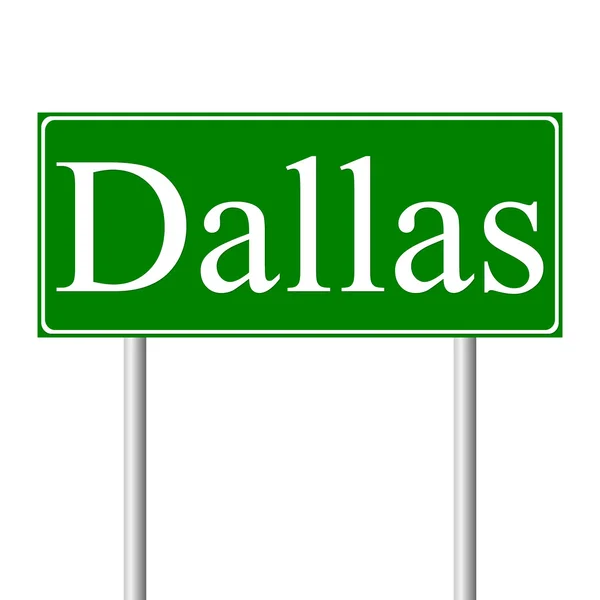 Panneau routier vert Dallas — Image vectorielle