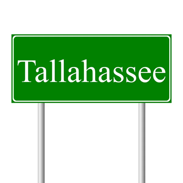 Tallahassee green road sign — Stock Vector
