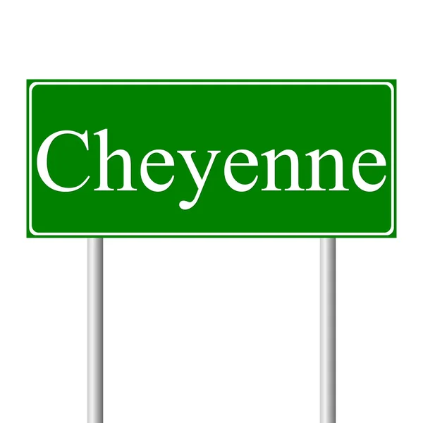Cheyenne green road sign — Stock Vector