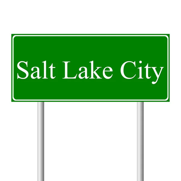 Sal Lake City sinal de estrada verde — Vetor de Stock