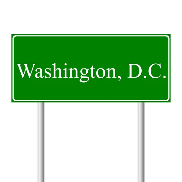 District of Columbia green road sign — Stock Vector