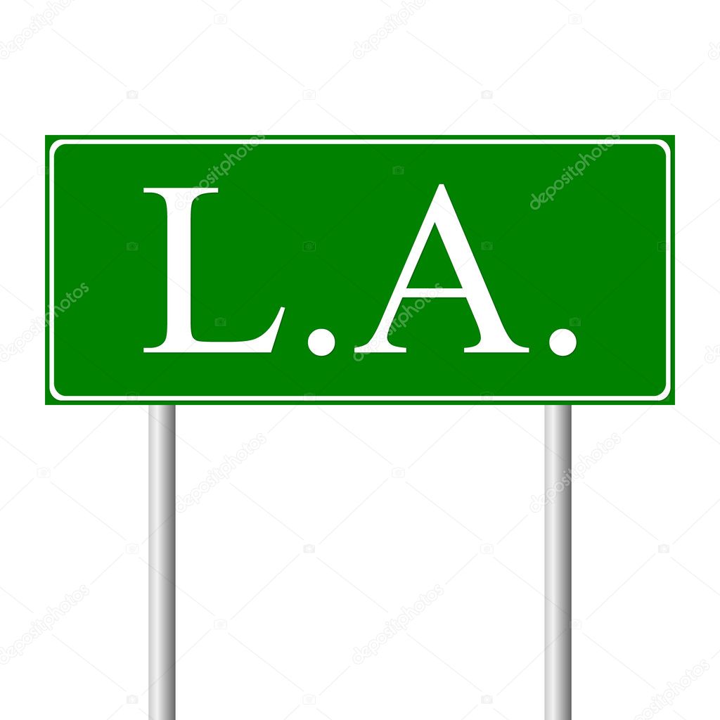 Los Angeles green road sign