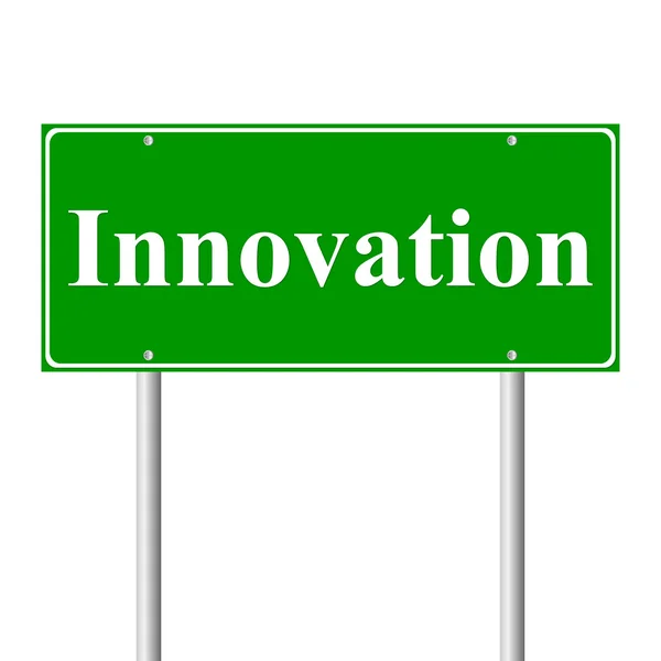 Inovace, koncept zelené dopravní značka — Stockový vektor