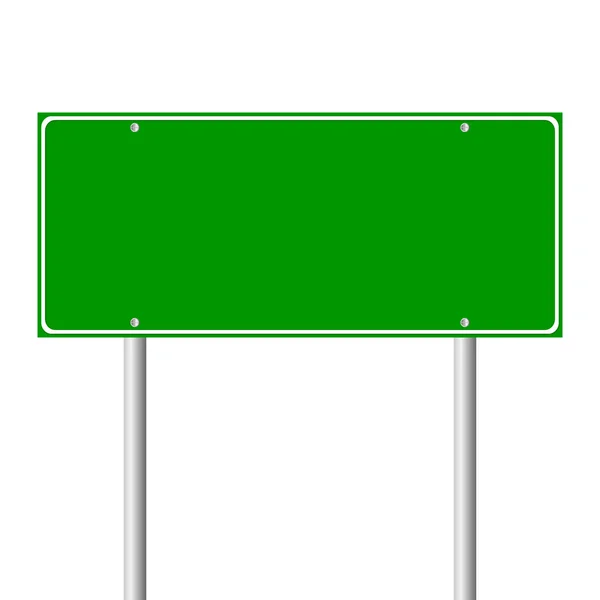 空白の緑色の道路標識 — ストックベクタ