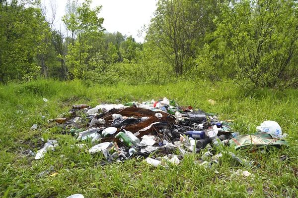 Hoyo de basura en madera — Foto de Stock