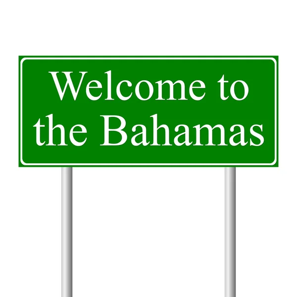 Willkommen auf Bahamas, Konzept Straßenschild — Stockvektor