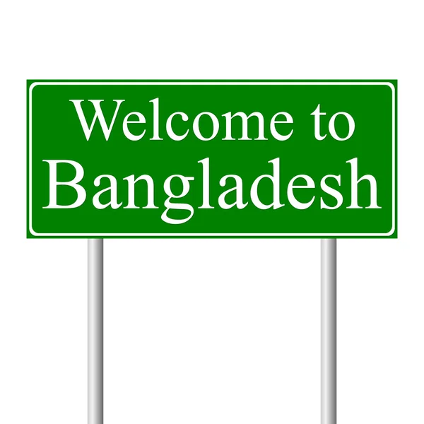 Bienvenido a Bangladesh, concepto de señal de tráfico — Vector de stock