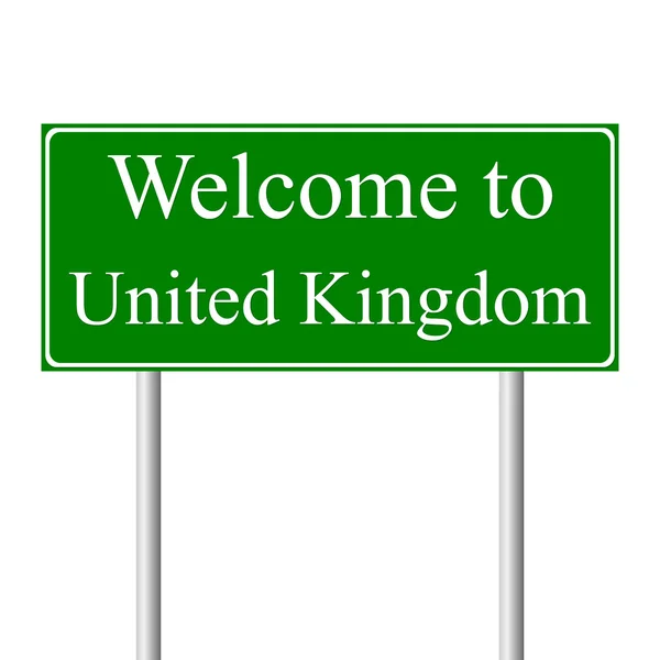 Welcome to United Kingdom, concept road sign — Stock Vector