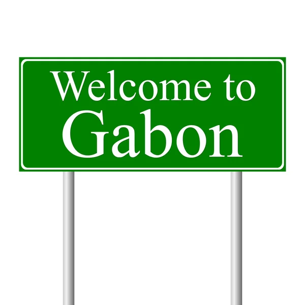 Bienvenido a Gabón, concepto de señal de tráfico — Archivo Imágenes Vectoriales