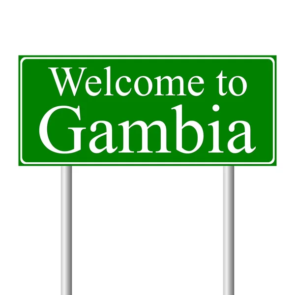 Καλώς ήρθατε στην Γκάμπια, έννοια πινακίδα — Διανυσματικό Αρχείο