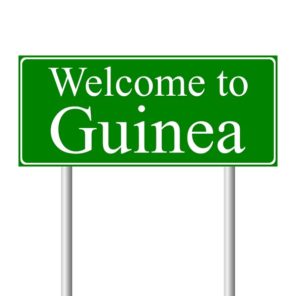 Benvenuti in Guinea, concept road sign — Vettoriale Stock