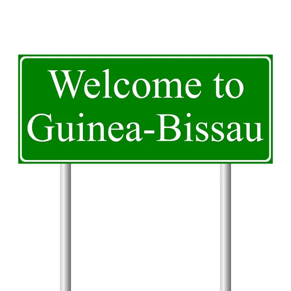 Добро пожаловать в Гвинею-Бисау, концепт дорожный знак — стоковый вектор