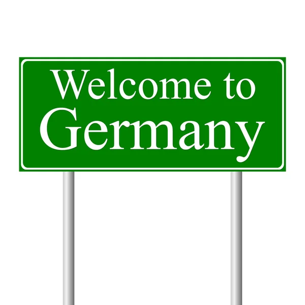 Bienvenido a Alemania, concepto de señal de tráfico — Archivo Imágenes Vectoriales