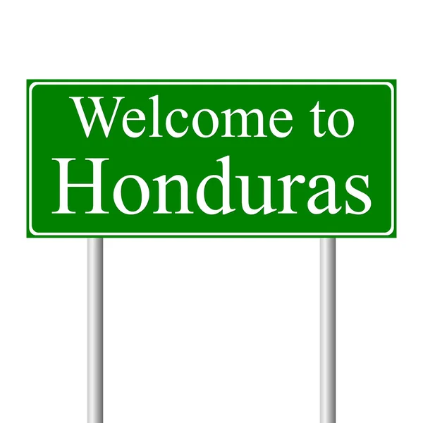 Welkom in honduras, concept verkeersbord — Stockvector