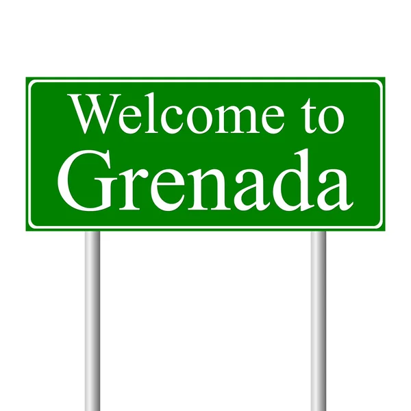 Welkom op grenada, concept verkeersbord — Stockvector
