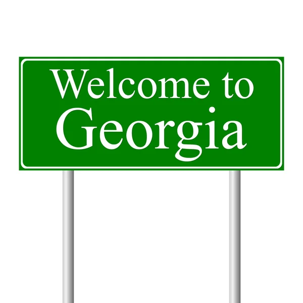 Bienvenido a Georgia, concepto de señal de tráfico — Vector de stock