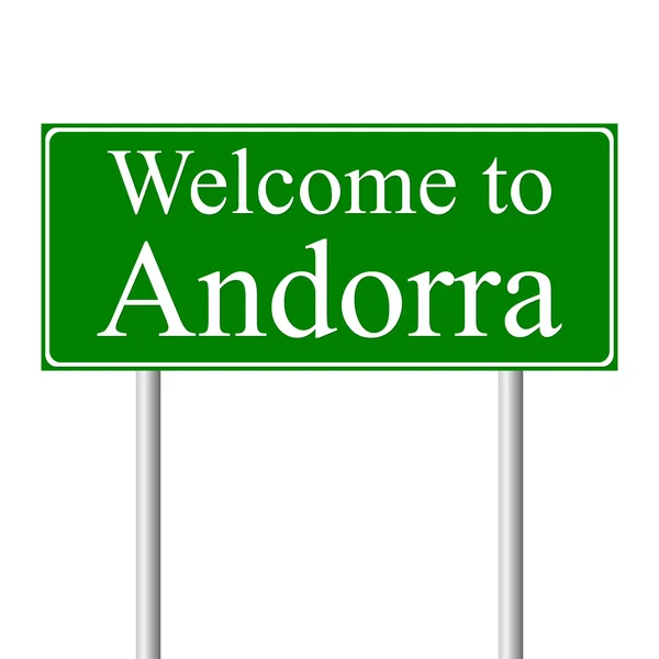 Welcome to Andorra, concept road sign — Stock Vector