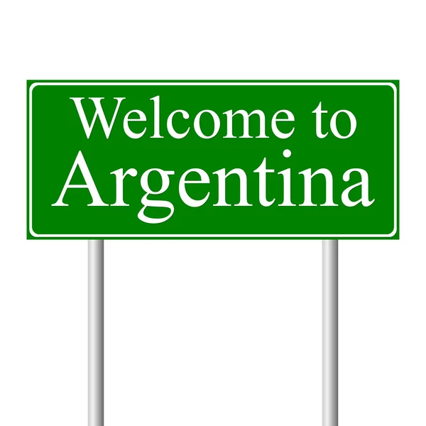 Bienvenido a Argentina, concepto de señal de tráfico — Vector de stock