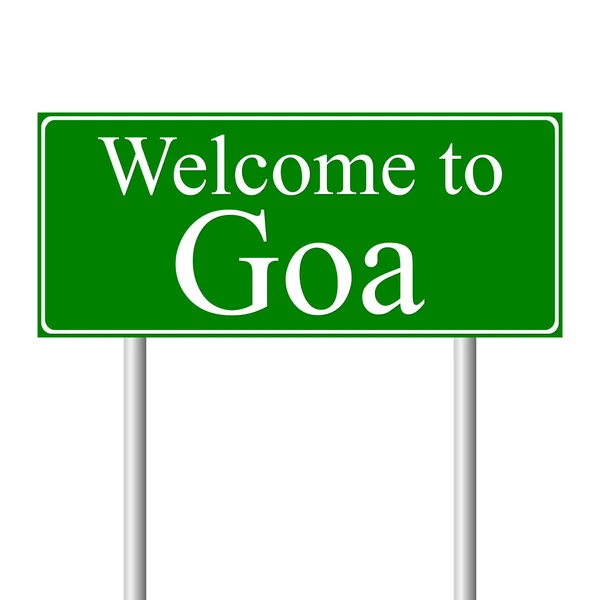 Üdvözöljük Goa, közúti fogalma, jele — Stock Vector