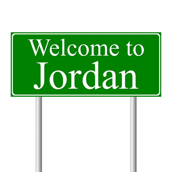 Zapraszamy do Jordanii, koncepcja znak drogowy — Wektor stockowy