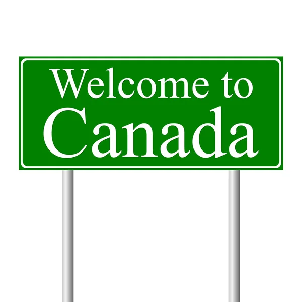 stock vector Welcome to Canada, concept road sign