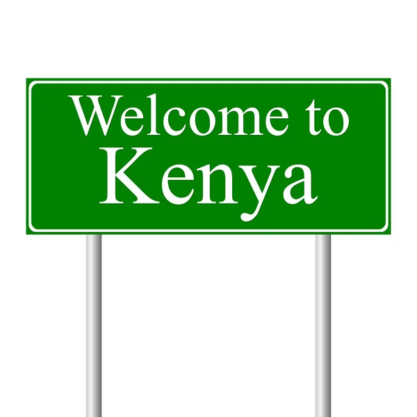 Benvenuti in Kenya, concept road sign — Vettoriale Stock
