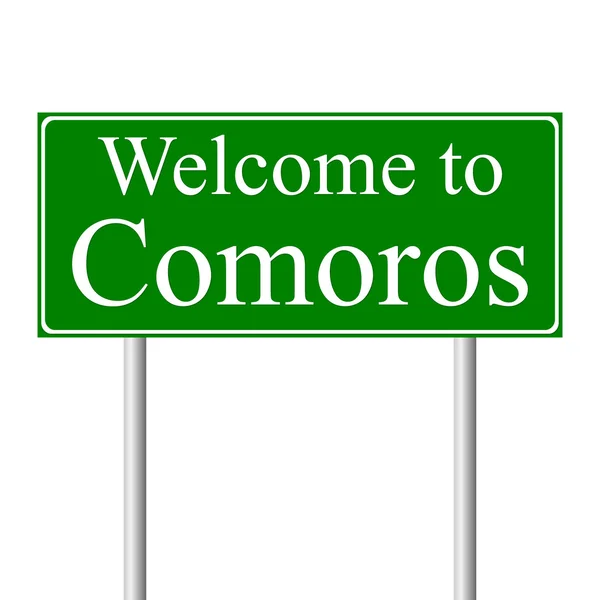 Bienvenido a Comoras, concepto de señal de tráfico — Archivo Imágenes Vectoriales